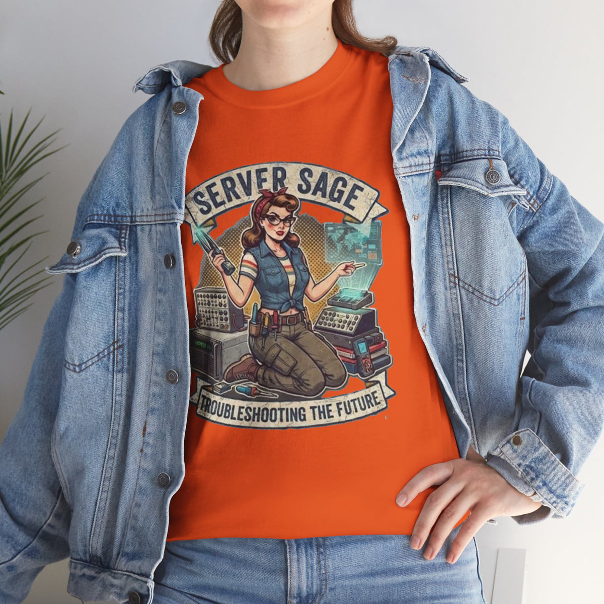 Server Sage Troubleshooting the Future T-Shirt | IT Technician Retro Tech Shirt