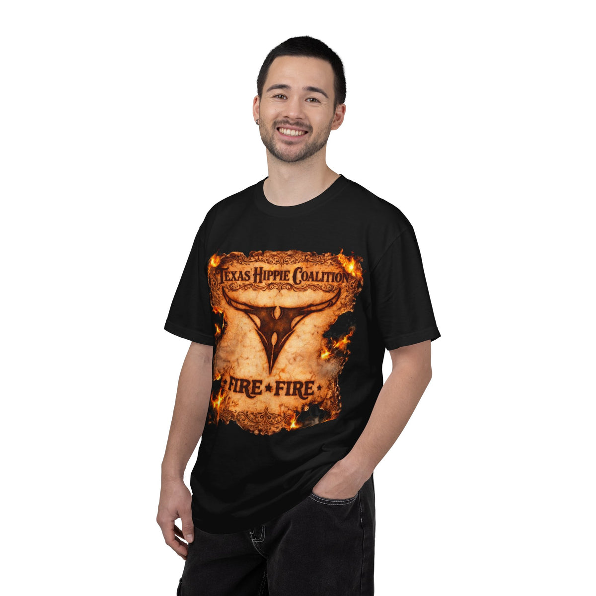 Texas Hippie Coalition Fire + Fire T-Shirt / Southern Stoner Metal Band Tee