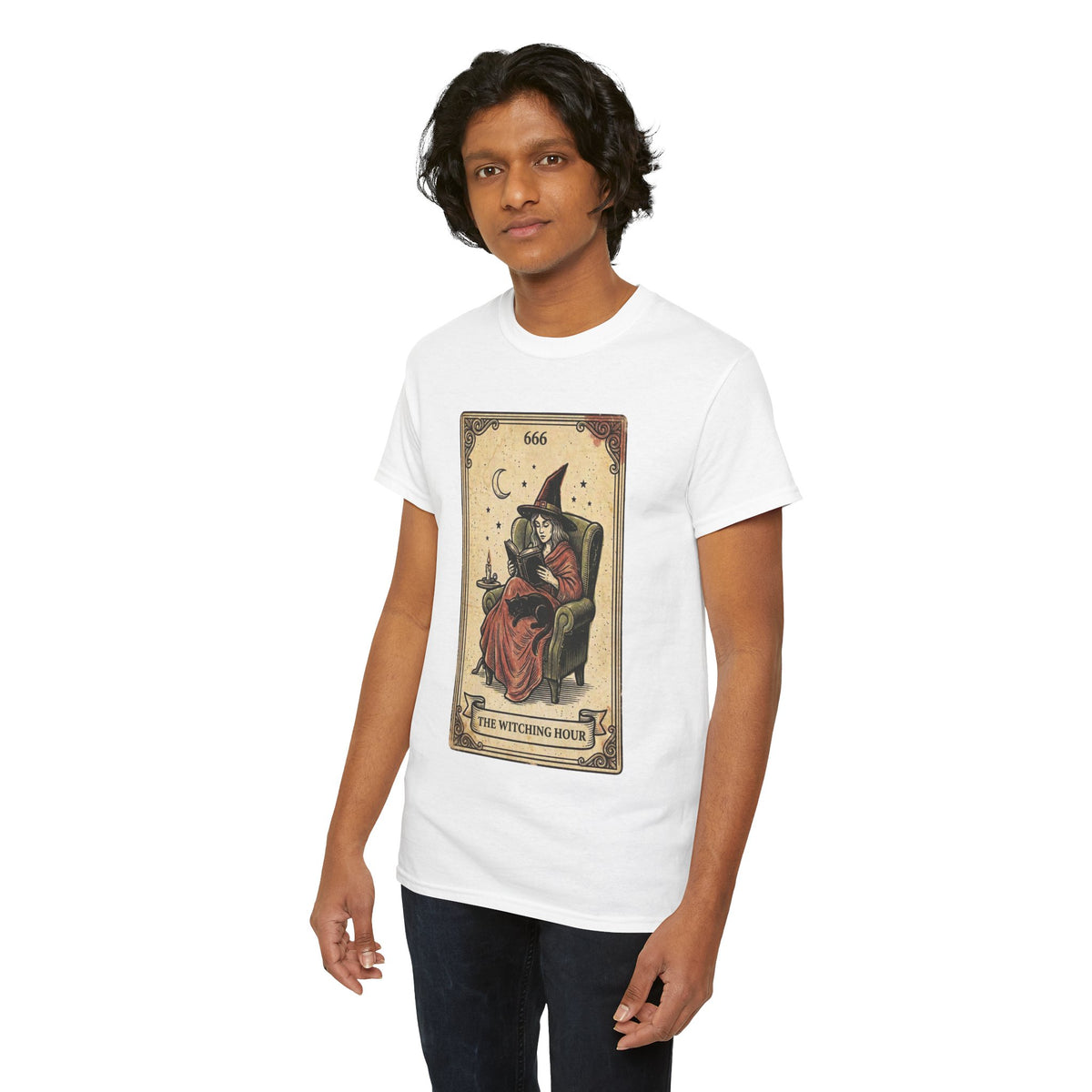 The Witching Hour Witch Tarot Illustration T-Shirt | Occult Vintage 666