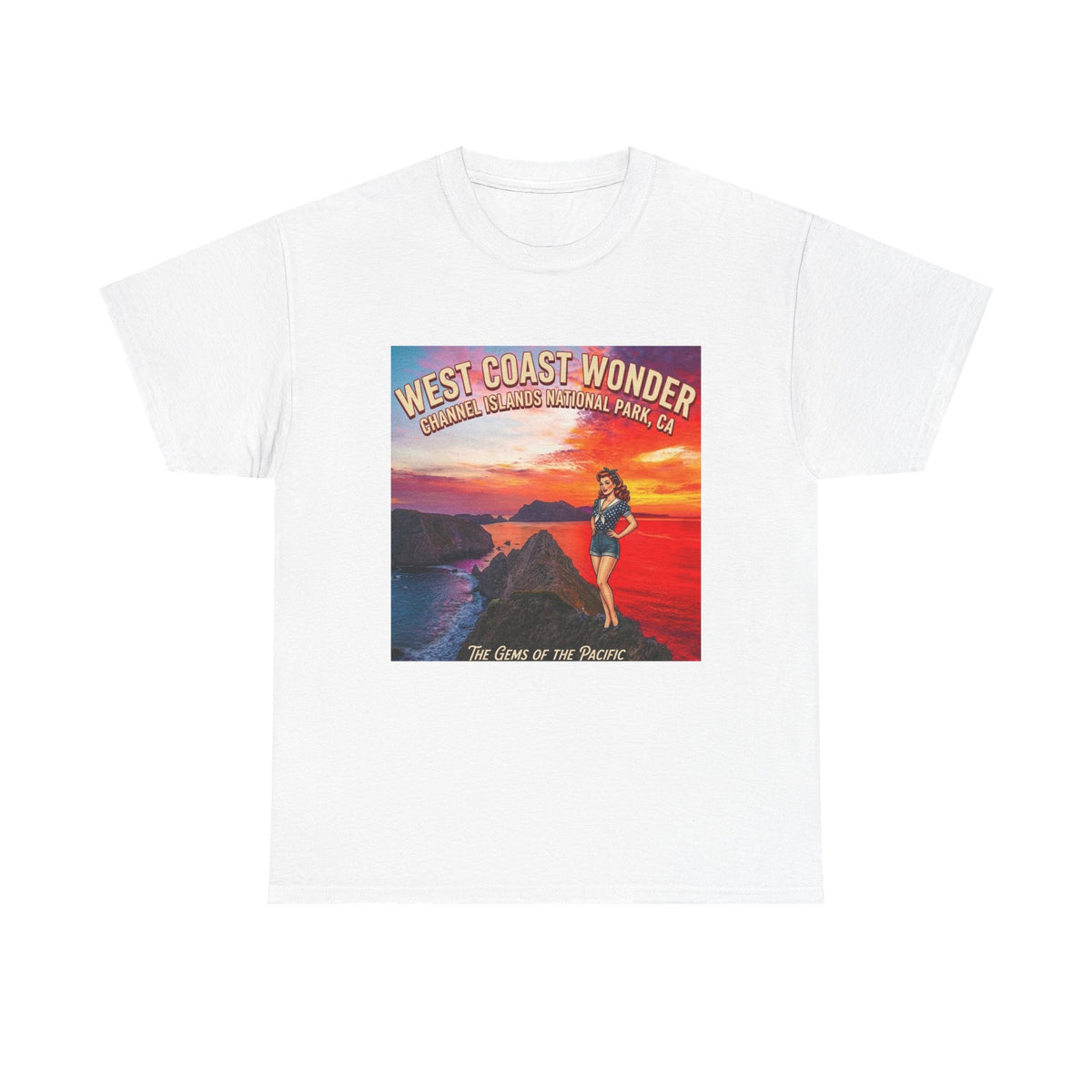 Channel Islands National Park California graphic tee | California sunset vintage poster