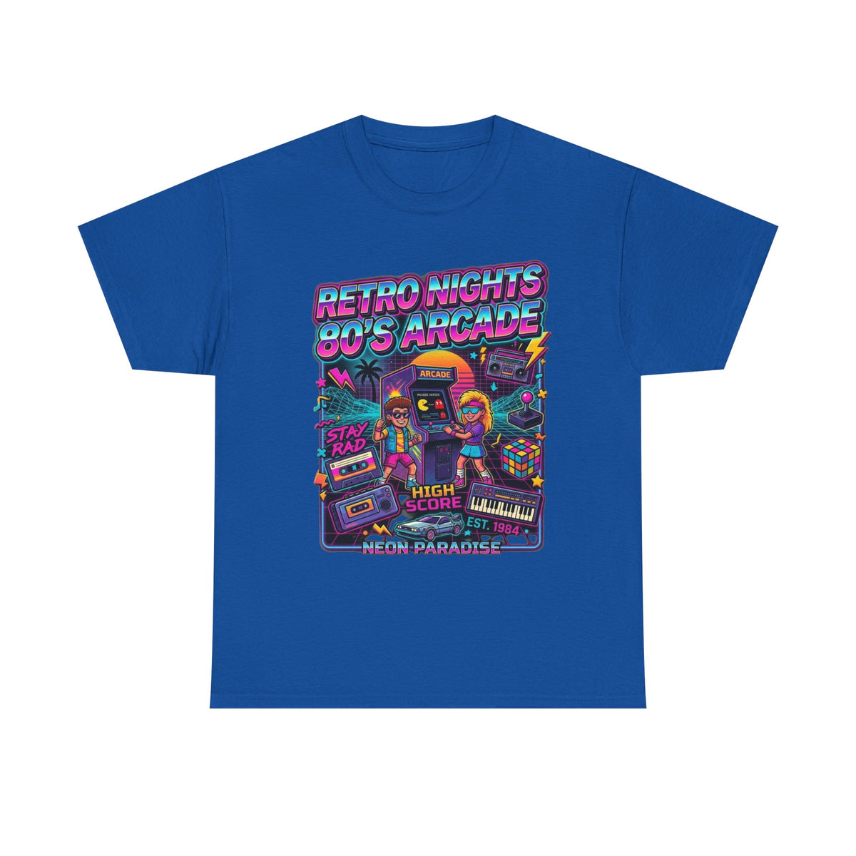 Retro Nights 80s Arcade Tee | Vaporwave Neon Gaming Graphic Shirt