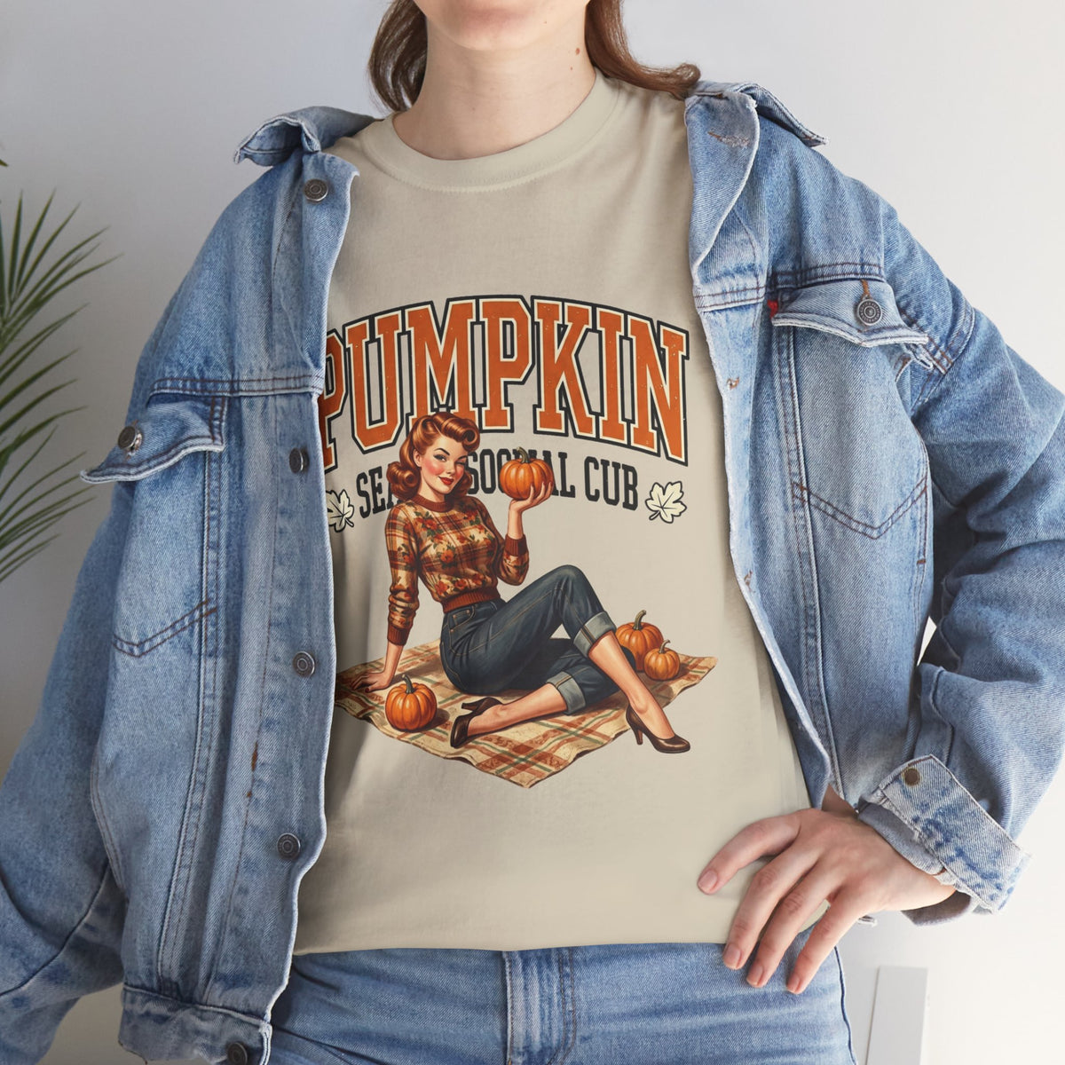 Pumpkin Seasonal Pinup Tee | Fall Pumpkin Patch Retro Graphic