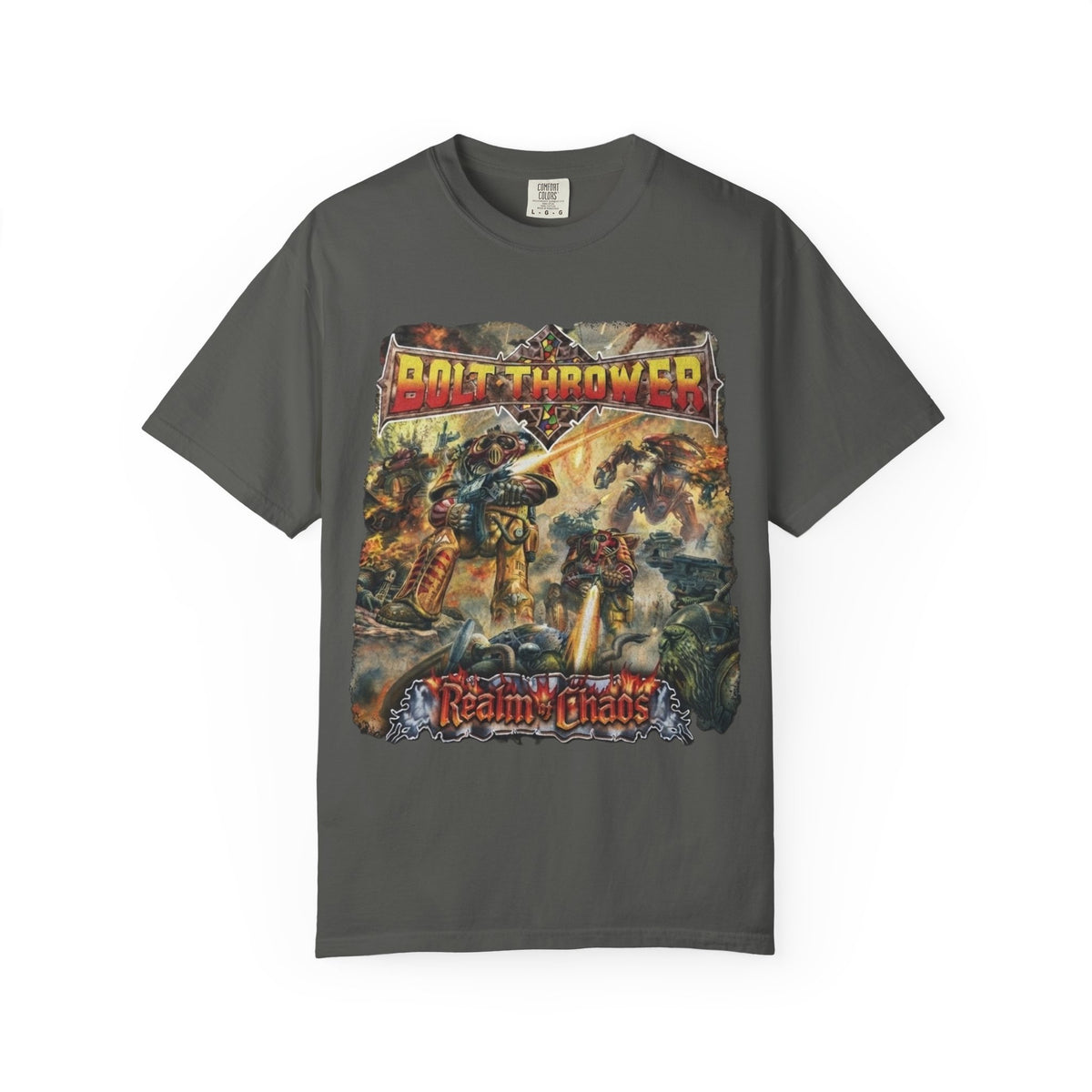 Camiseta con el arte del álbum Realm of Chaos de Bolt Thrower | Camiseta de banda británica de death metal