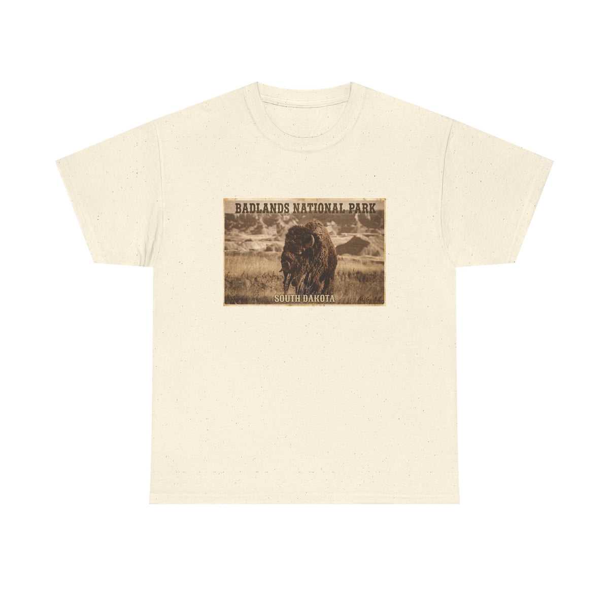 Badlands National Park Bison Tee | South Dakota Vintage Poster Shirt
