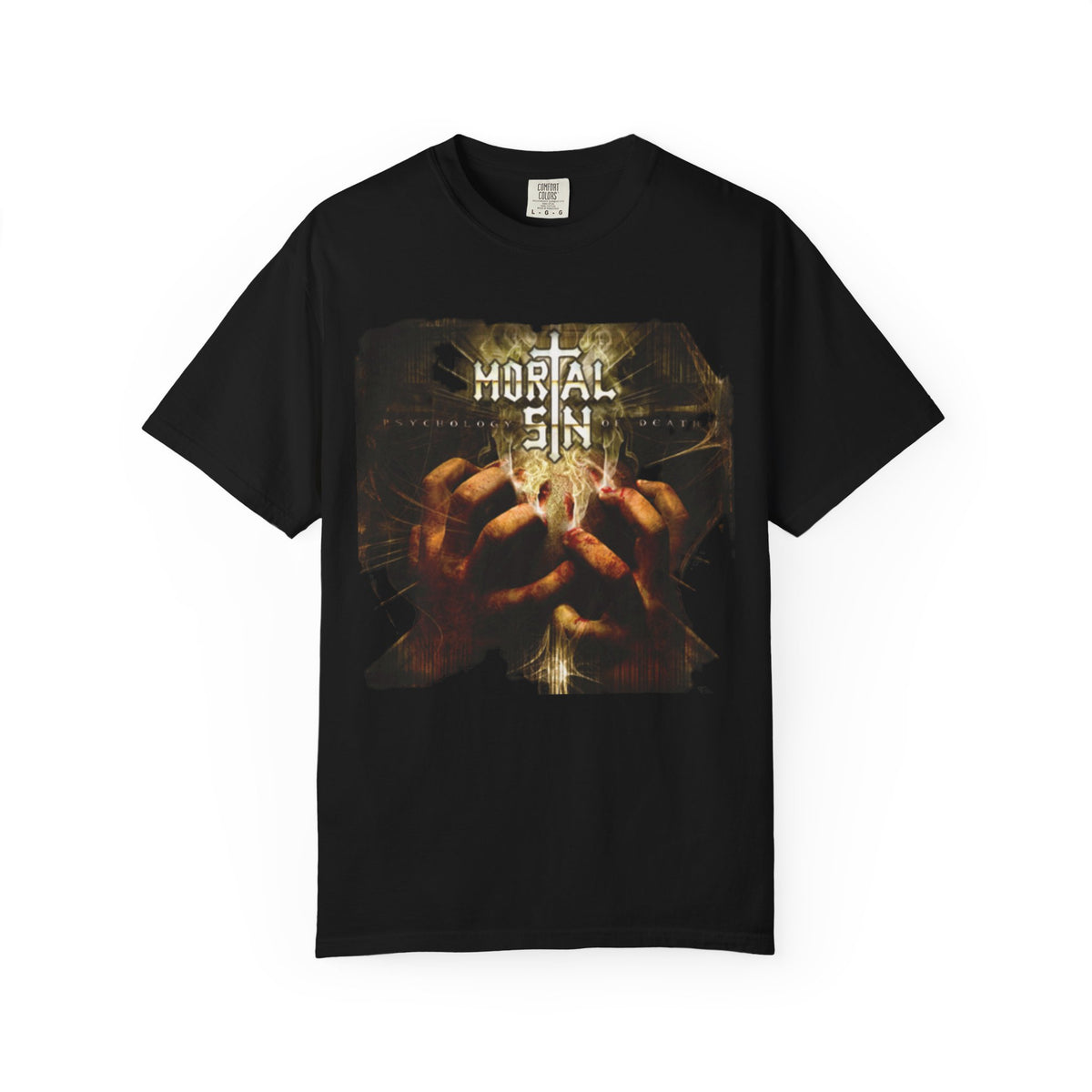 Camiseta con la portada del álbum Mortal Sin Psychology of Death | Arte de álbum de thrash metal de la vieja escuela australiano