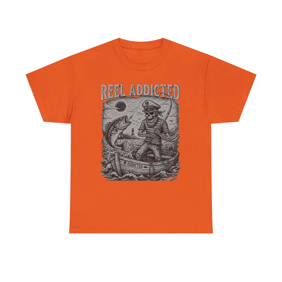 Camiseta de pescador y barco de pesca Reel Addicted