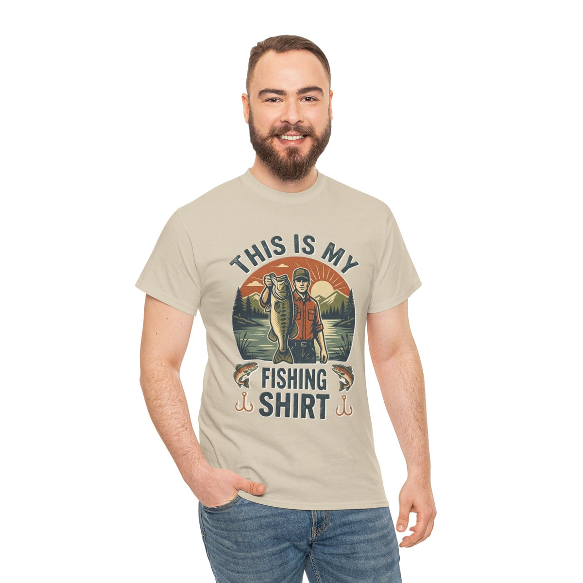 This Is My Lucky Fishing Shirt Tee | Vintage Fisherman Lake Design