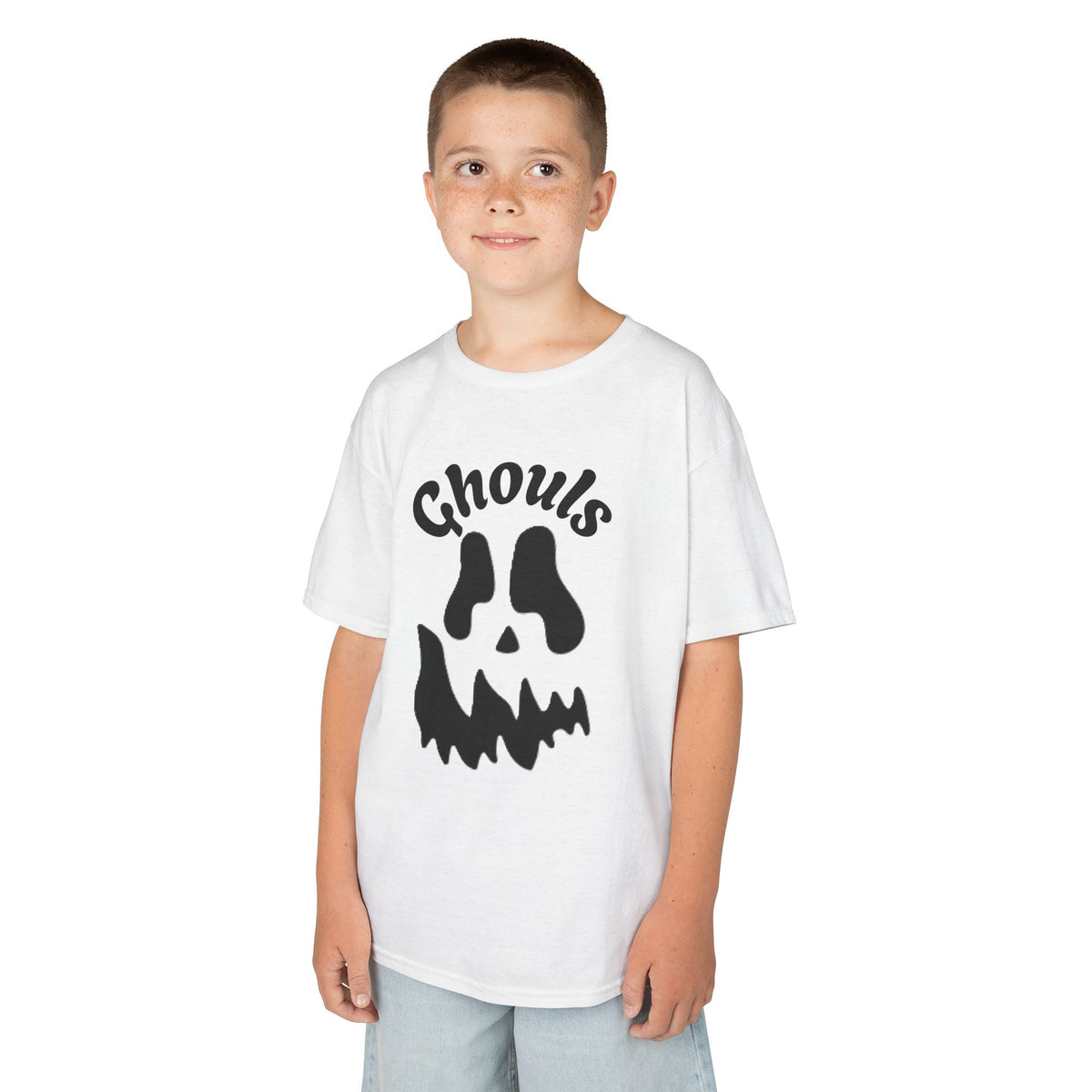 Ghouls Skull Kids Tee | Halloween Spooky Pumpkin Face