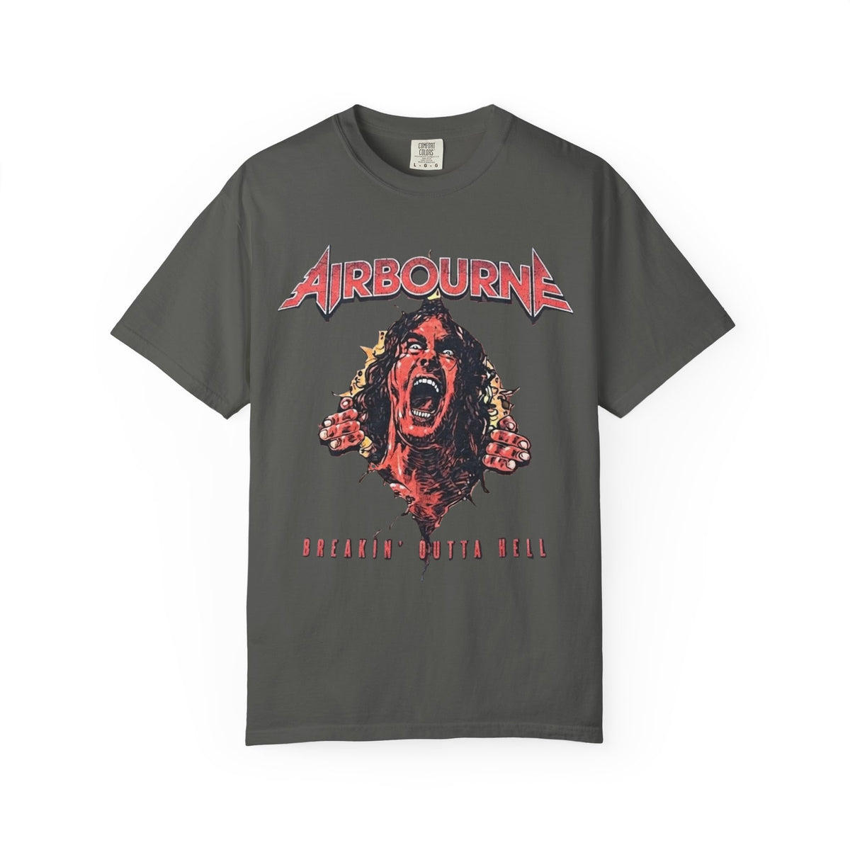 T-shirt Airbourne Breakin' Outta Hell Screaming Face | T-shirt graphique de groupe de rock