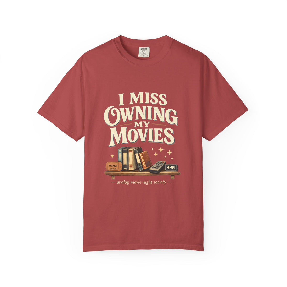 Camiseta "I Miss Owning My Movies", Camiseta vintage de noche de cine, Regalo para amantes de VHS y DVD, Camiseta para coleccionistas de cine, Camiseta de la sociedad de noche de cine analógico