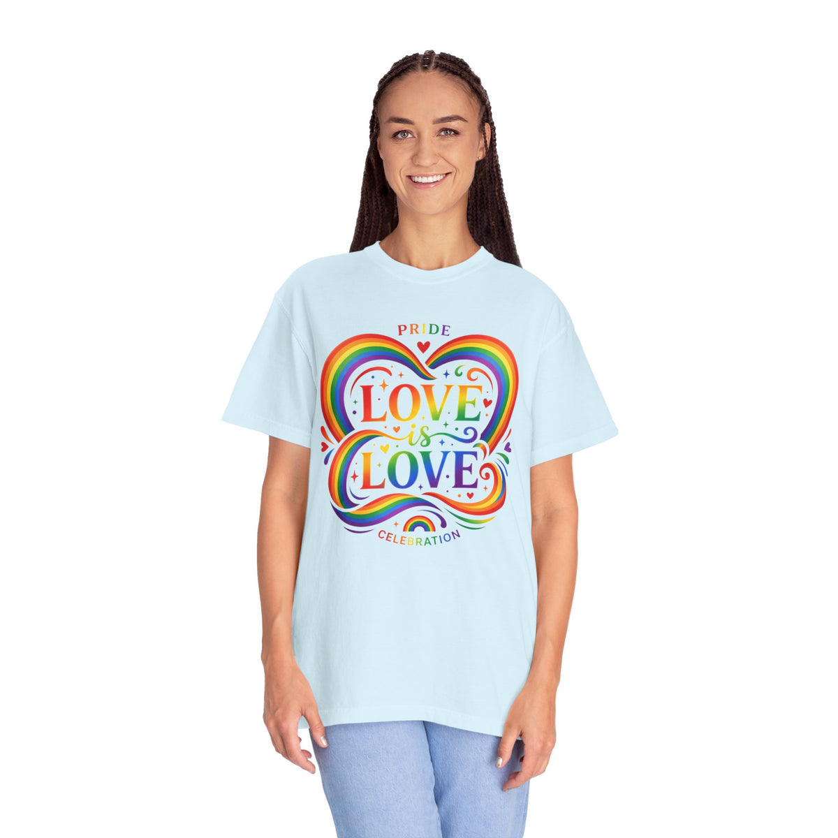T-shirt Cœur Pride Love is Love | Célébration arc-en-ciel