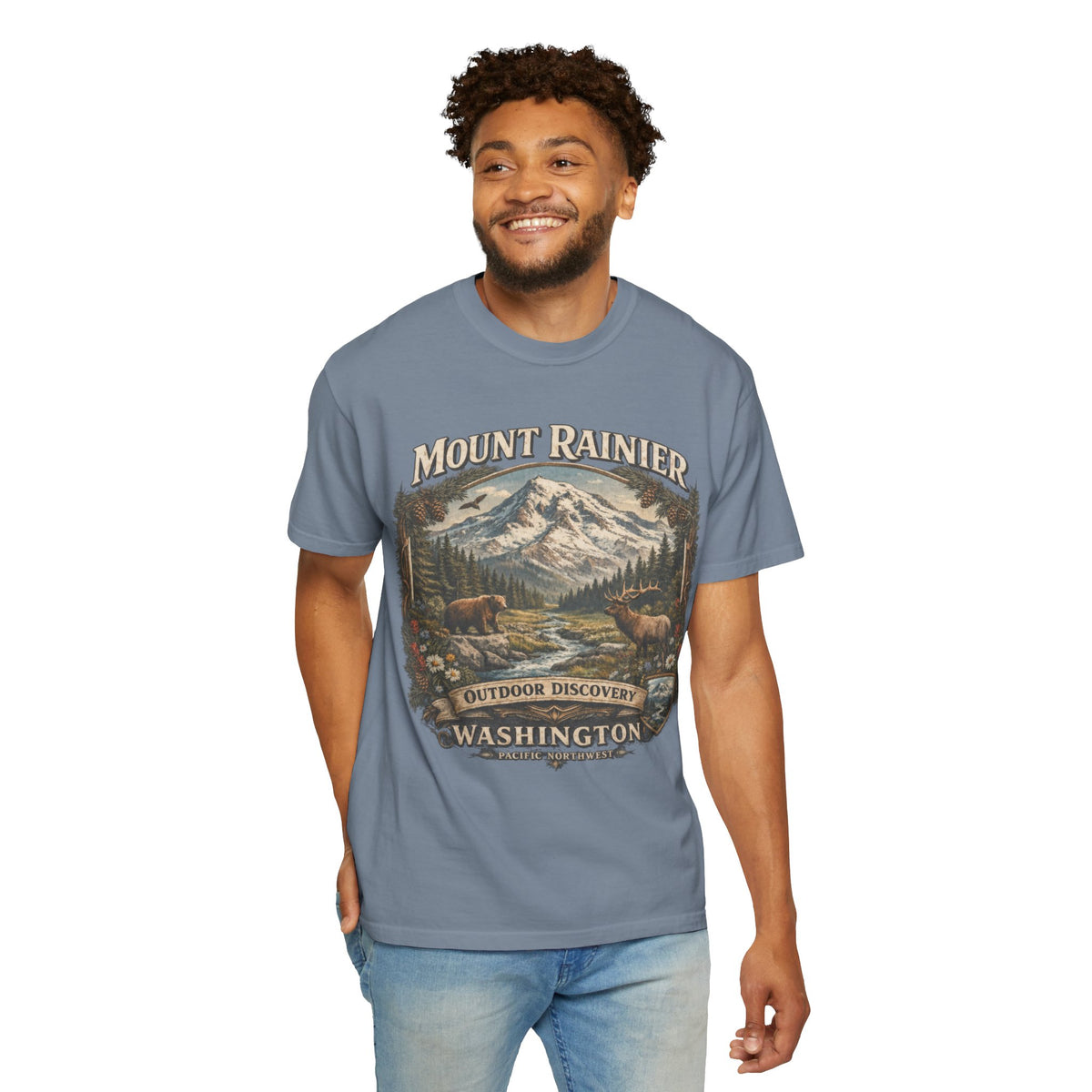 Camiseta del Monte Rainier, playera Comfort Colors de la naturaleza de Washington