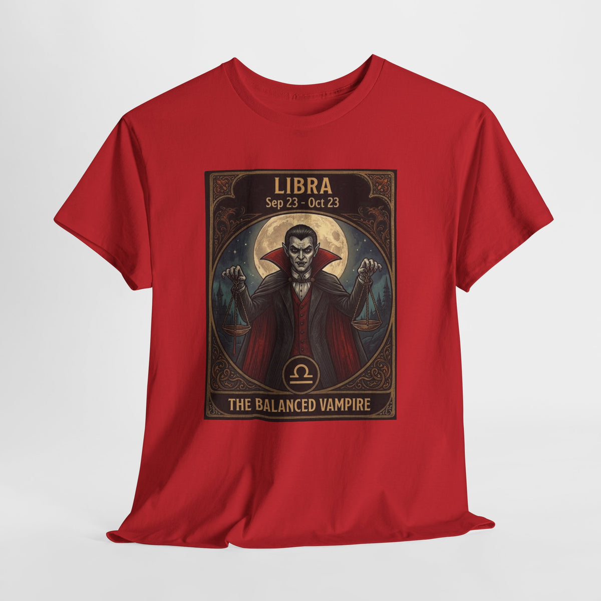 Camiseta de Libra, el vampiro equilibrado | Halloween Astrología Zodíaco Vampiro