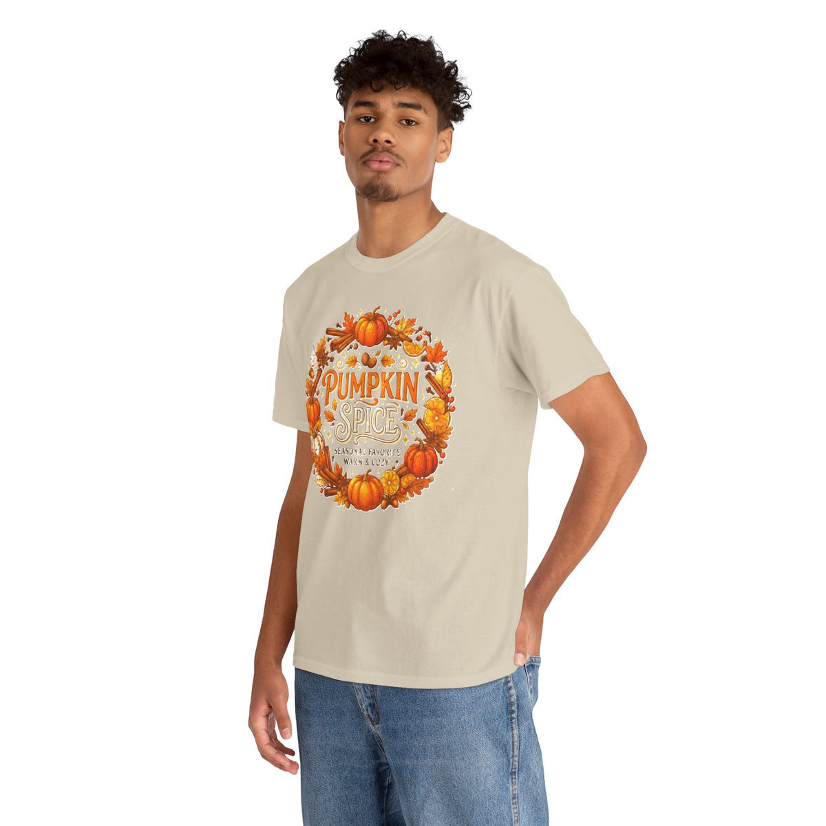 Pumpkin Spice Wreath Tee | Fall Pumpkin Autumn Leaves Shirt