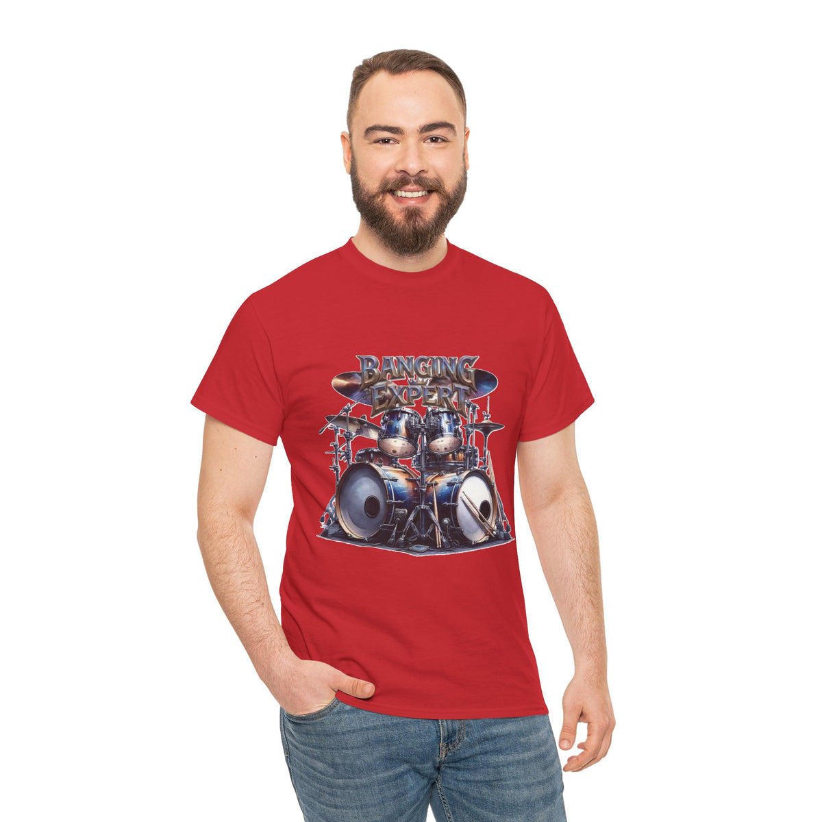 Drum Kit Illustration Tee | Banging The Drums Drummer Humor Graphic Tee