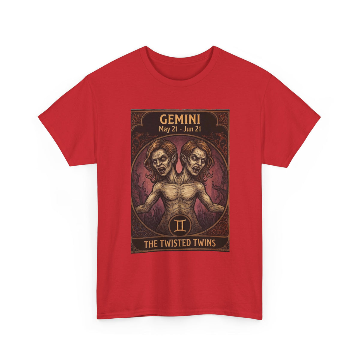Camiseta Géminis Las Gemelas Retorcidas | Ilustración de Terror del Zodiaco Astrológico de Halloween