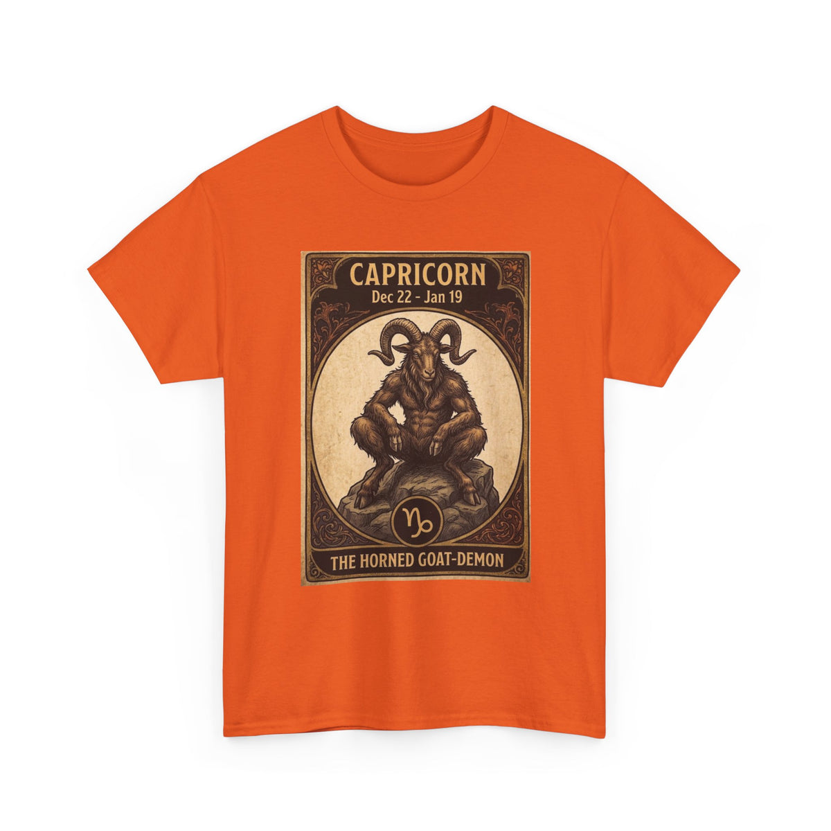 Capricorn Horned Goat Demon T-Shirt | Halloween Zodiac - Astrology Poster Design