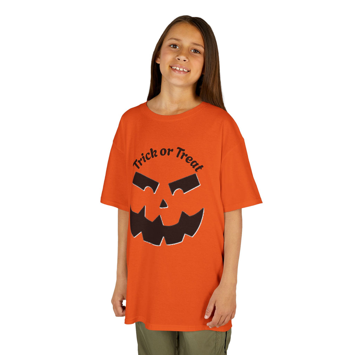 Jack-O'-Lantern Face Trick or Treat Kids Tee | Halloween Pumpkin Shirt