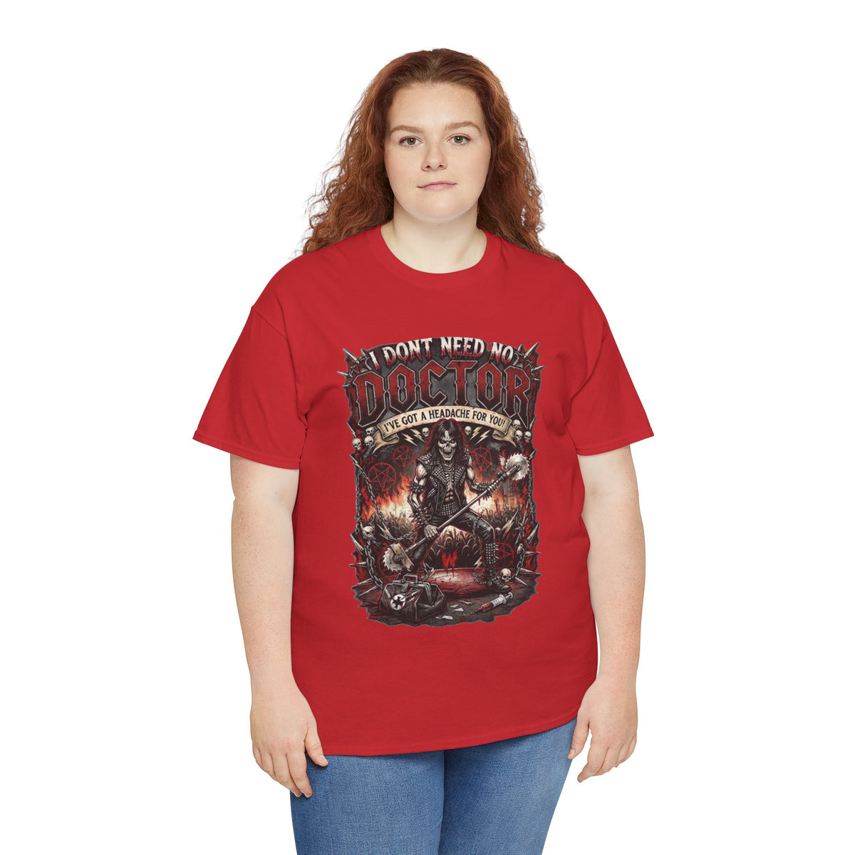 T-shirt illustration I Don't Need No Doctor | Thème médical horreur gothique
