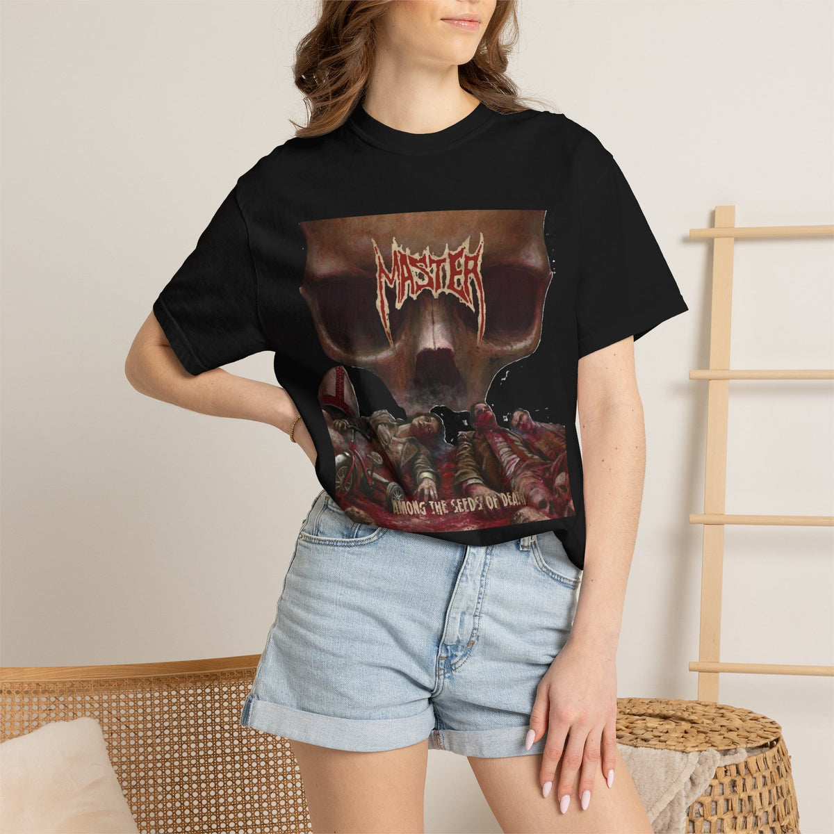 Camiseta gráfica del álbum "Master Among The Seeds of Death" | Camiseta de banda de death metal estadounidense