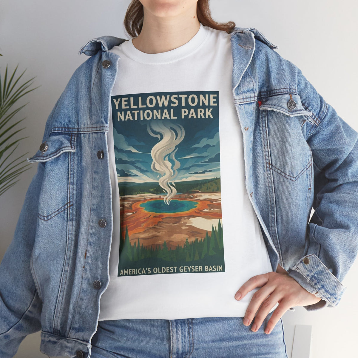 Camiseta con póster de géiser del Parque Nacional de Yellowstone | Camiseta de viaje a parques nacionales