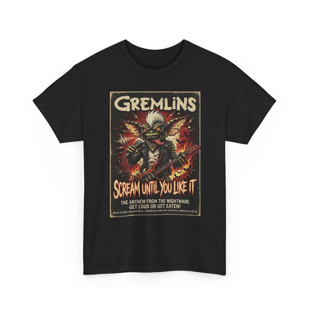 T-shirt Gremlins « Scream Until You Like It » | T-shirt affiche de film d'horreur rétro