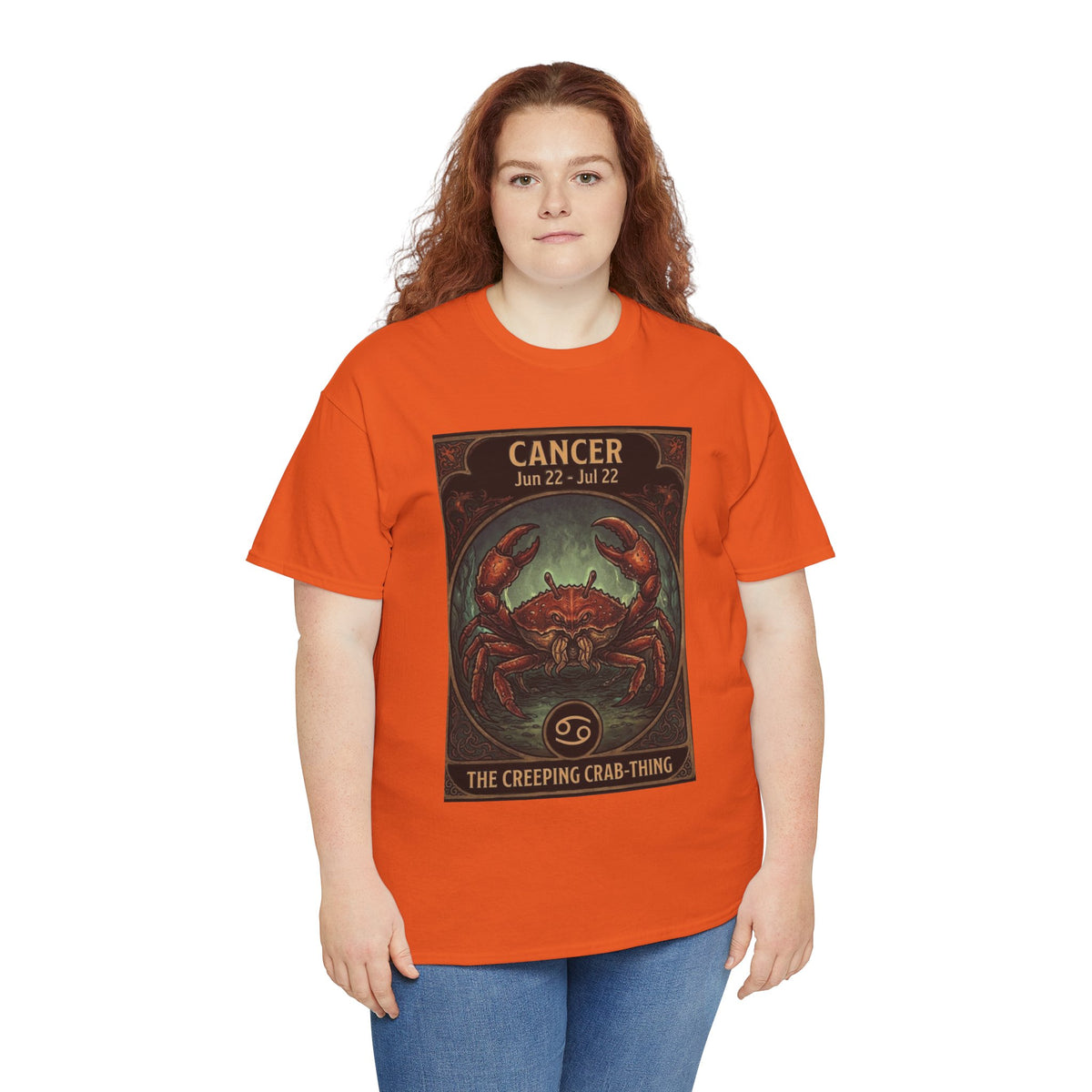 Camiseta con ilustración del cangrejo del zodiaco Cáncer | Diseño de póster de astrología para Halloween