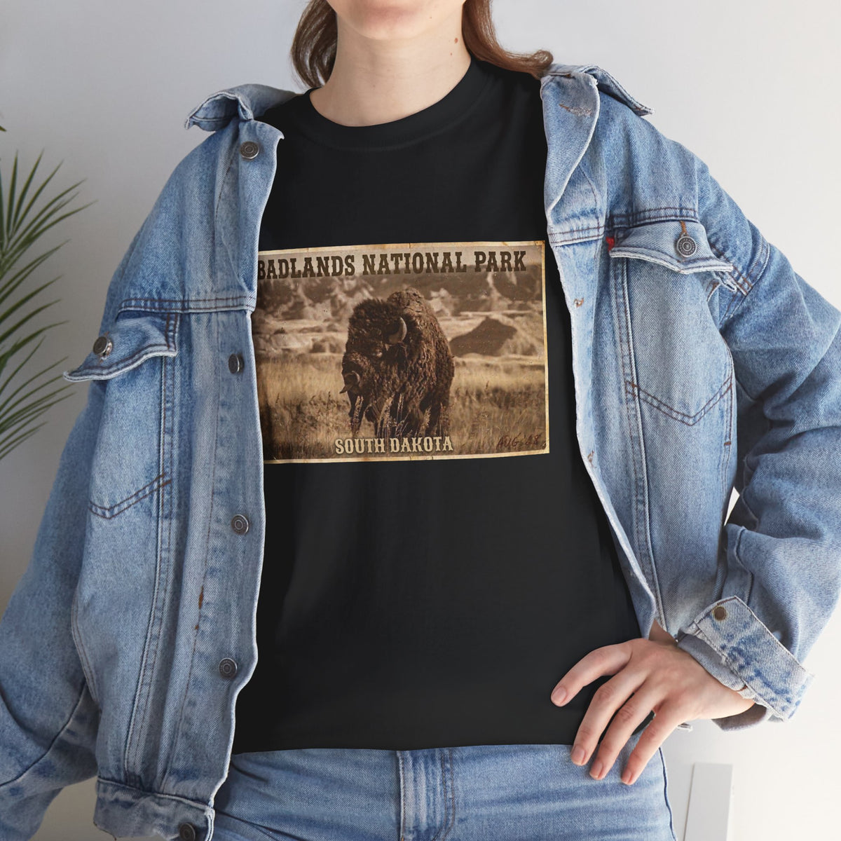 Badlands National Park Bison Tee | South Dakota Vintage Poster Shirt