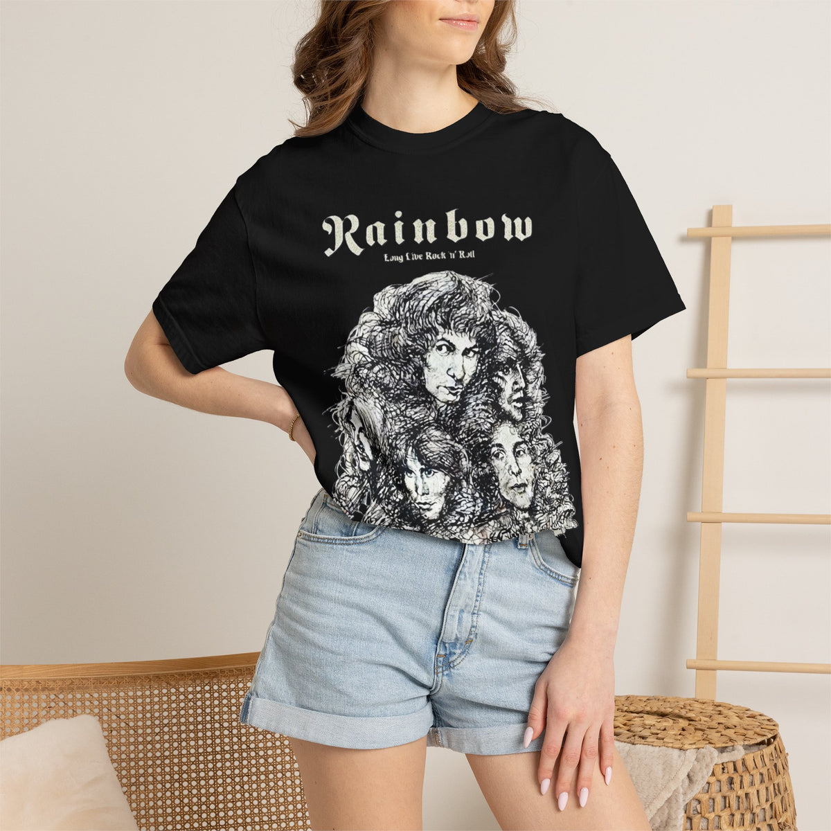 Rainbow Long Live Rock n Roll band portrait T-Shirt | classic rock tee, vintage style