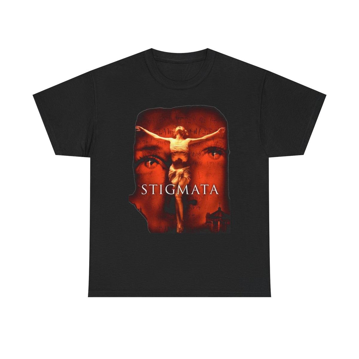 Stigmata Crucifixion Graphic Tee | Religious Horror Movie Poster Shirt