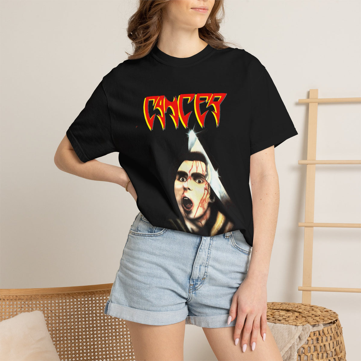 Cancer To The Gory End Album Artwork Design T-Shirt / British Death-Thrash Metal Band Tee