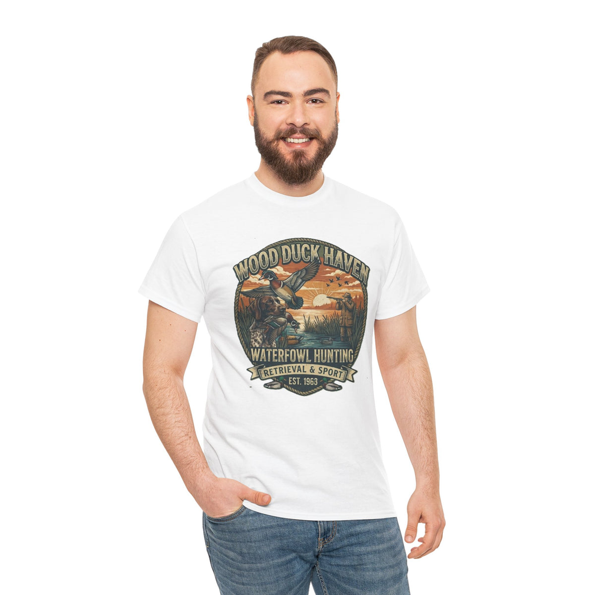 Wood Duck Haven Waterfowl Hunting Tee | Vintage Duck Retriever Design