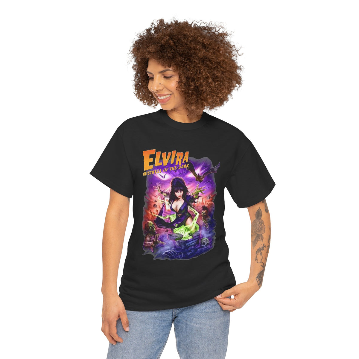 T-shirt Elvira, maîtresse des ténèbres | Tee-shirt pin-up d'horreur rétro