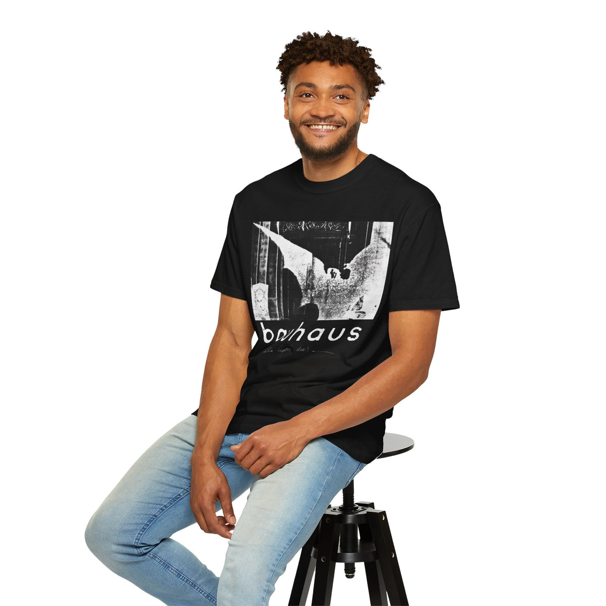 Camiseta gráfica del murciélago de Bauhaus | Camiseta con arte de banda gótica