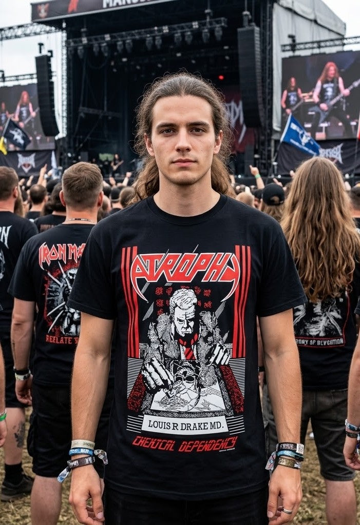 Atrophy Chemical Dependency Album Graphic T-shirt | American Thrash Metal Vintage Tee