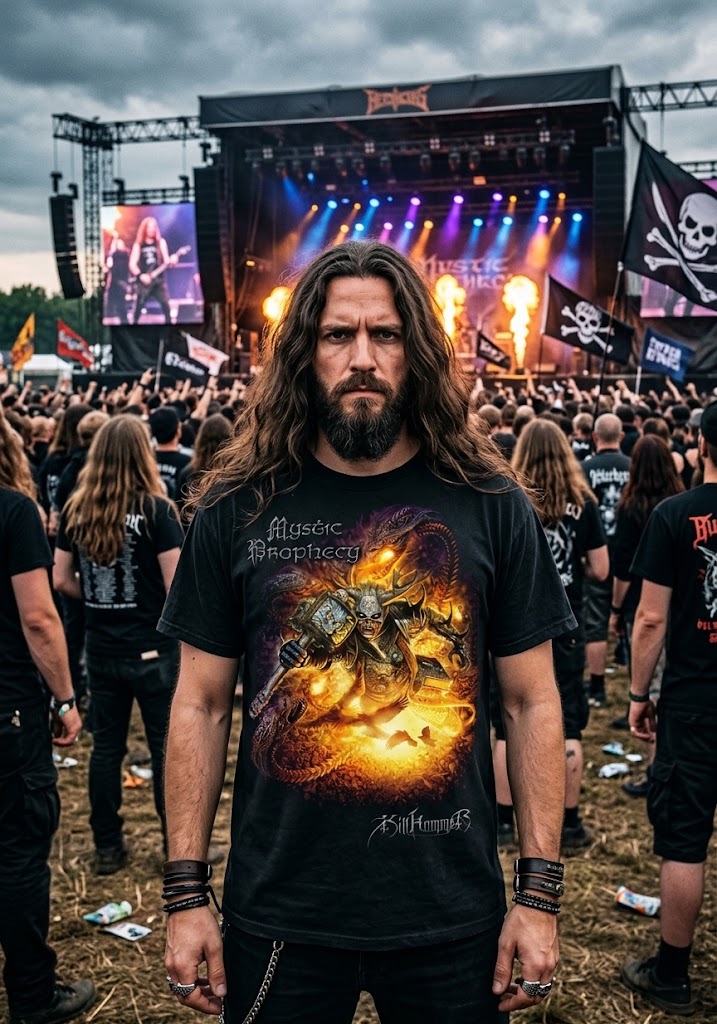Mystic Prophecy Killhammer Album Artwork | Heavy Metal Gothic Graphic Tee