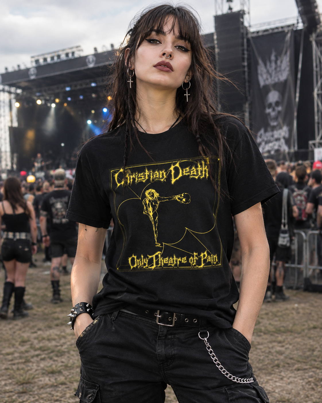 Camiseta con el logo de la banda Christian Death | Ilustración de Only Theatre of Pain