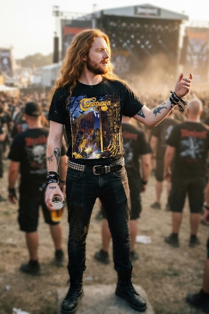 Toranaga God's Gift Album Artwork illustration T-Shirt | British Thrash Metal Band album art graphic tee