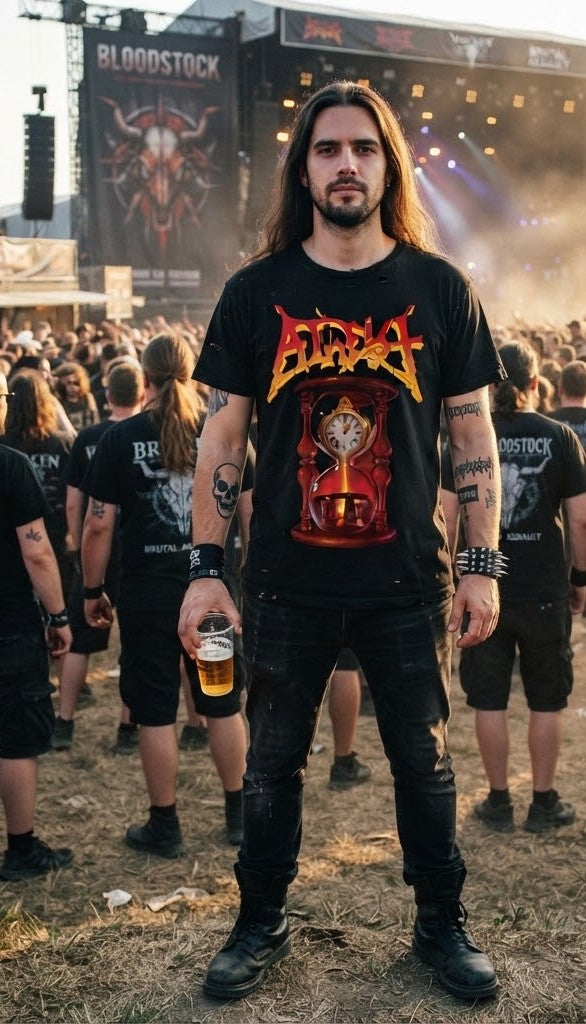 Camiseta con el arte del álbum Piece of Time de Atheist | Camiseta gráfica de death metal de Florida con motivo de reloj