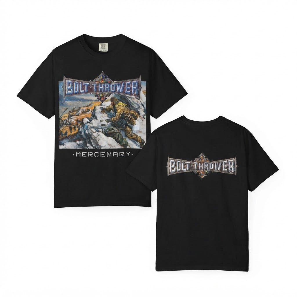 Bolt Thrower Mercenary Album Double Sided T-shirt | Death Metal Band Tee