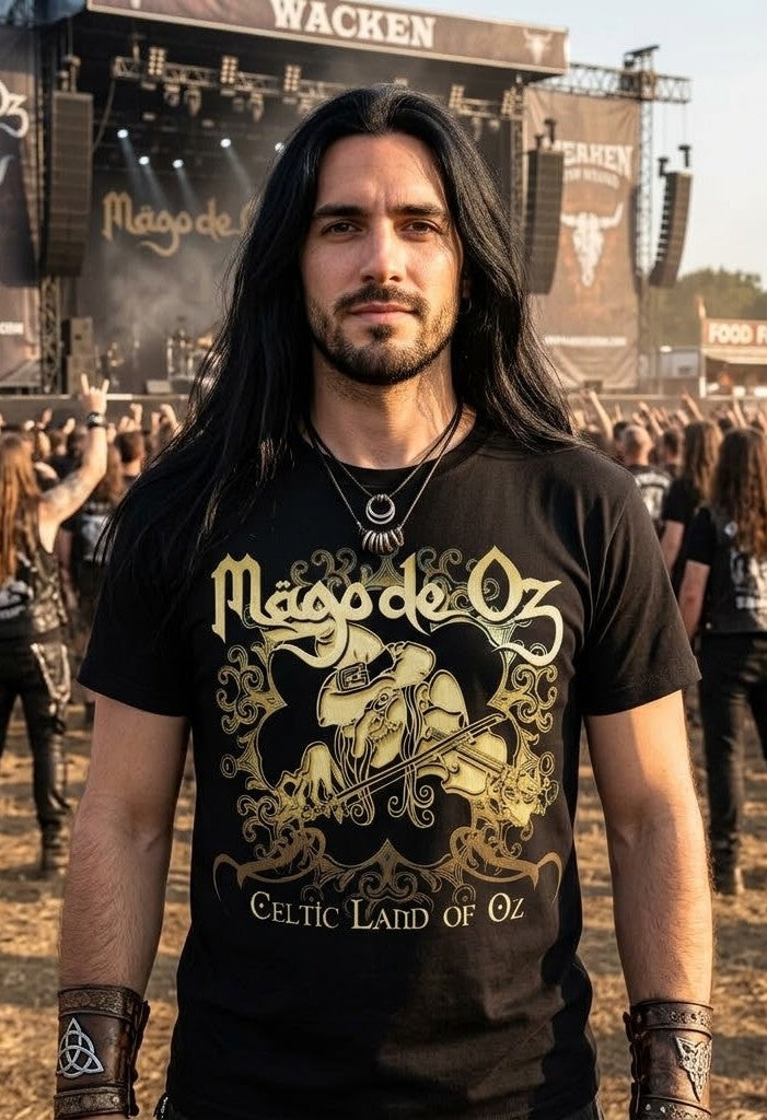Mago de Oz Skull Violin Artwork T-shirt | Celtic Land of Oz Band Tee