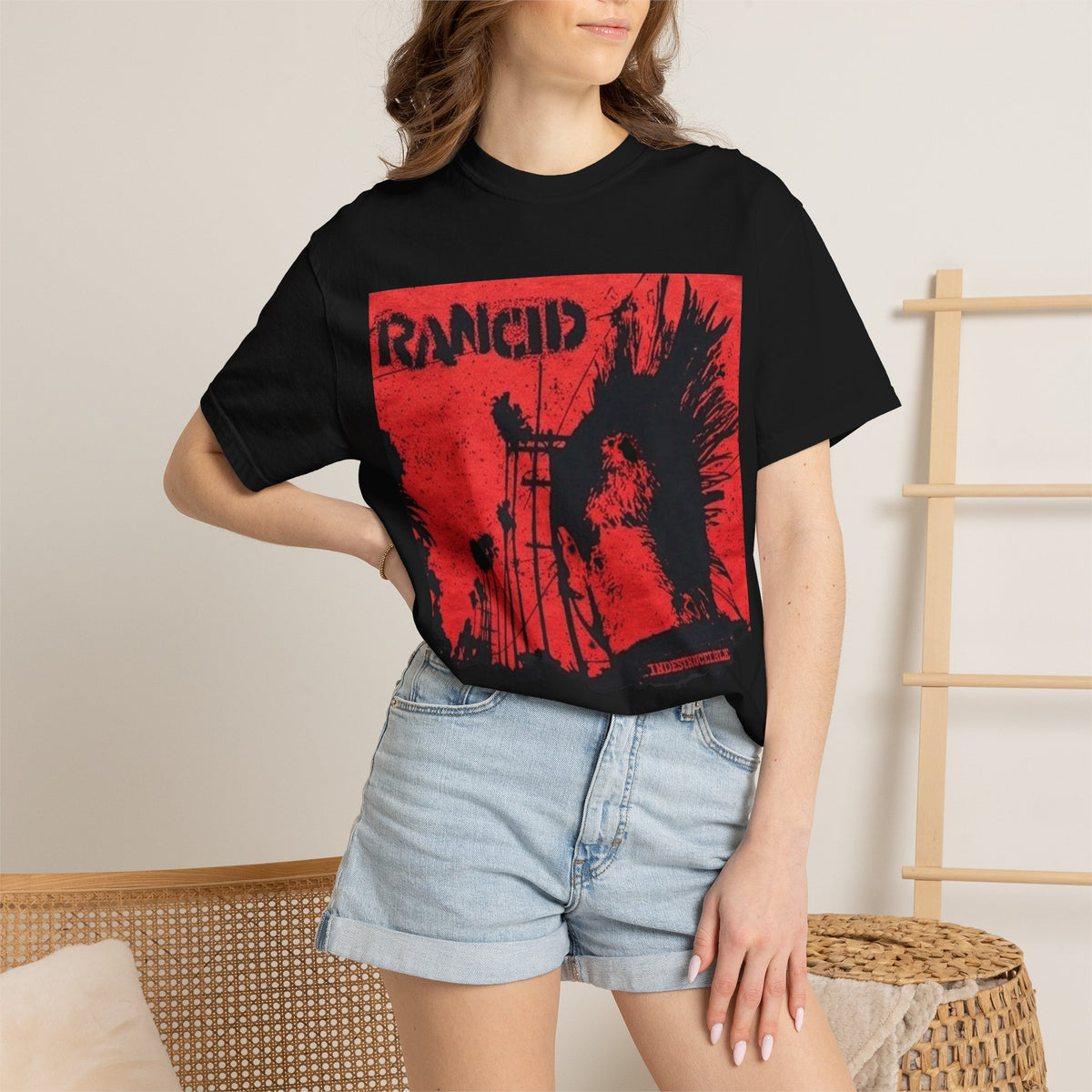 Rancid Band Indestructible Graphic T-Shirt | Black Music Merchandise - Punk Tee