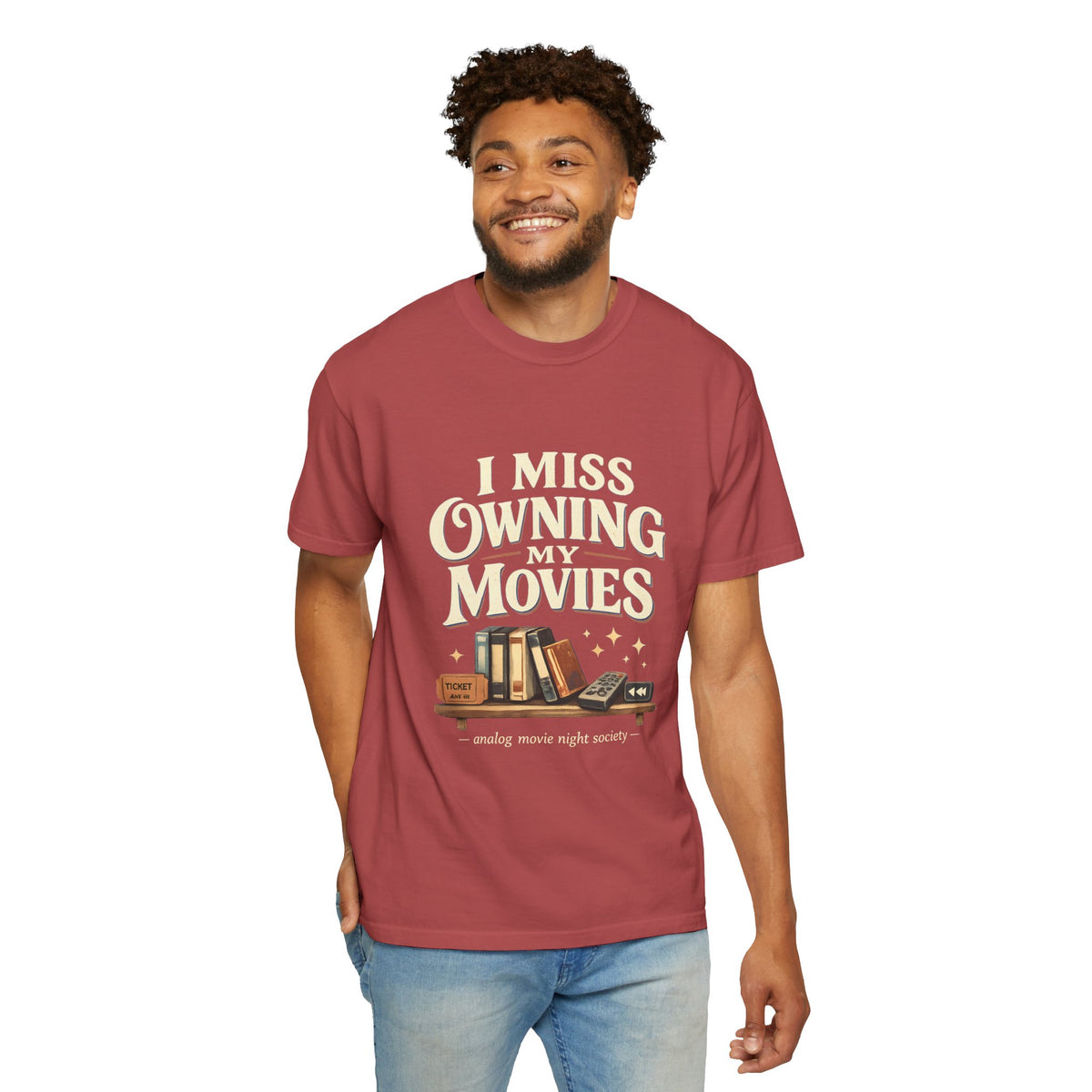Camiseta "I Miss Owning My Movies", Camiseta vintage de noche de cine, Regalo para amantes de VHS y DVD, Camiseta para coleccionistas de cine, Camiseta de la sociedad de noche de cine analógico