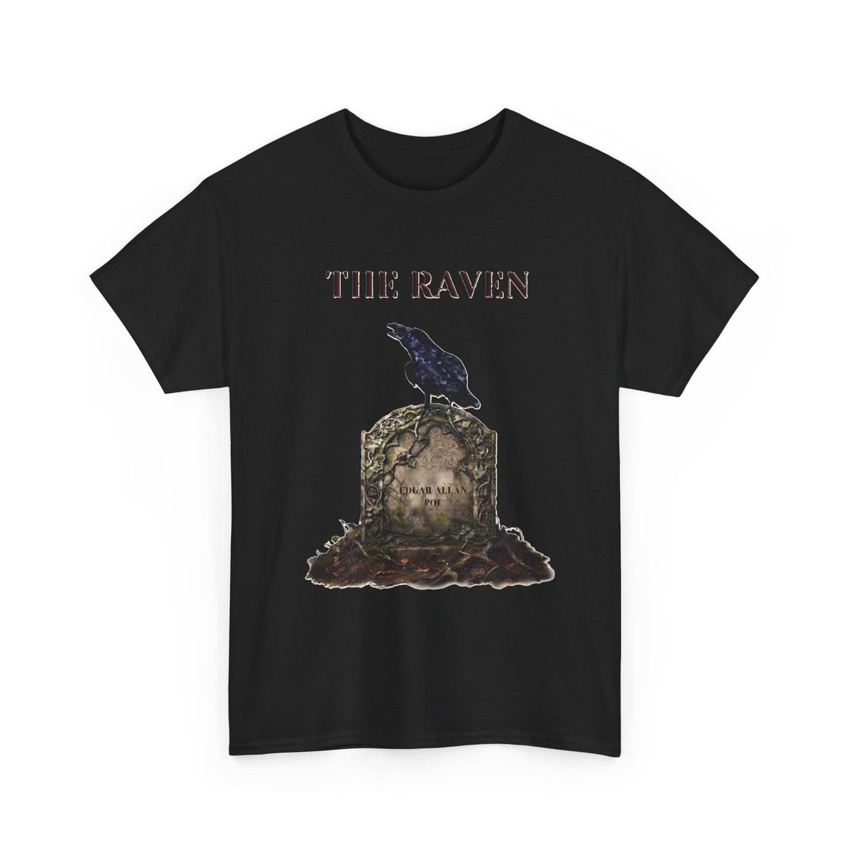 The Raven skull illustration T-Shirt | Edgar Allan Poe literary tee