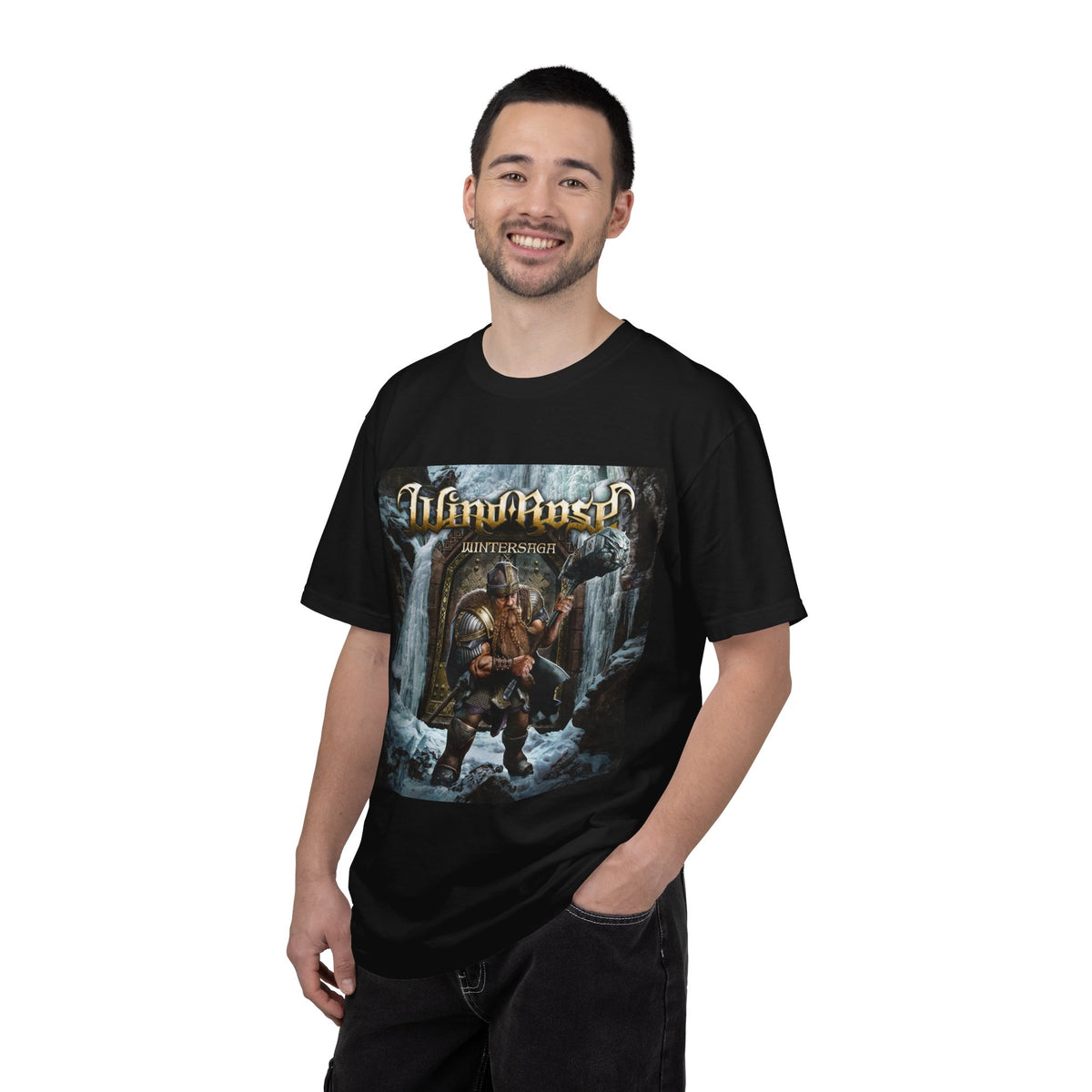 Wind Rose Winter Saga Viking Warrior T-shirt | Norse Metal Album Artwork
