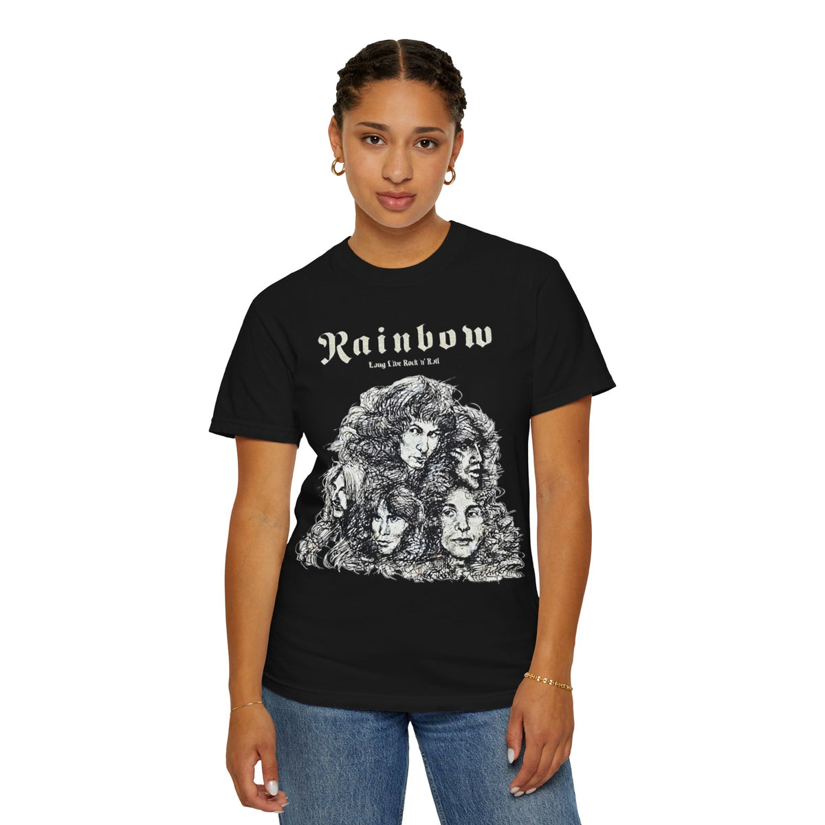 Rainbow Long Live Rock n Roll band portrait T-Shirt | classic rock tee, vintage style