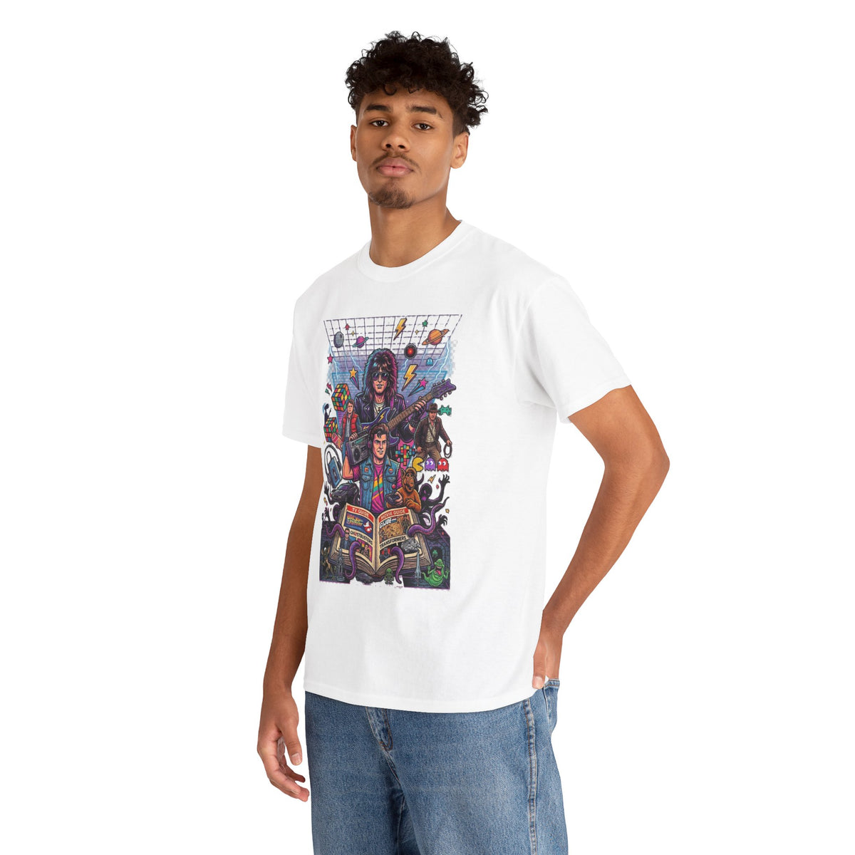 80s Retro TV & Movies Style Collage Unisex Tee
