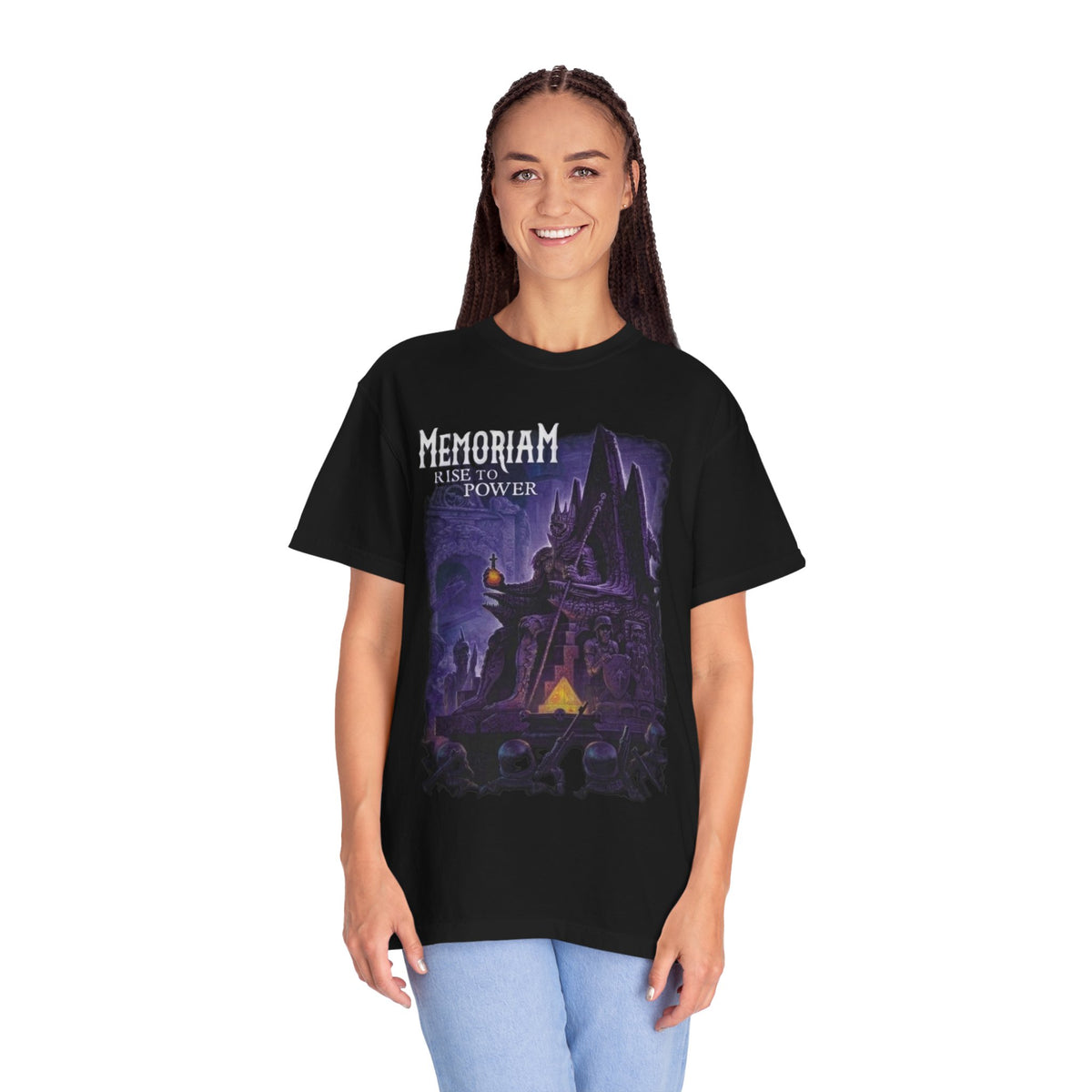 Camiseta con ilustración de castillo gótico «Memoriam Rise to Power» | Arte de banda británica de death metal
