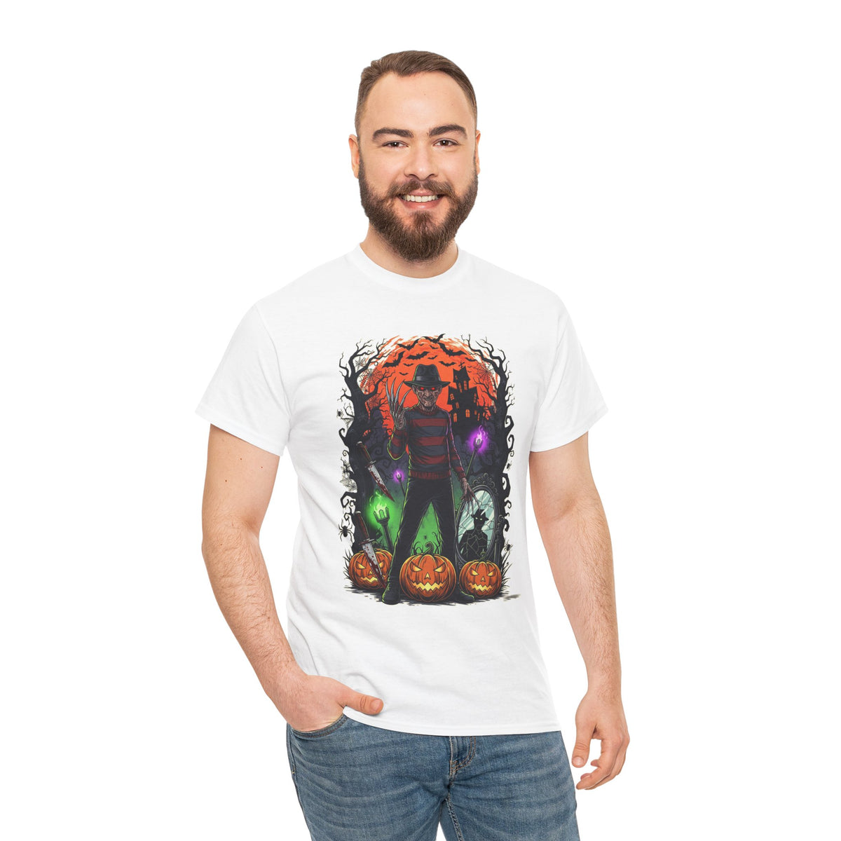 Camiseta de pesadilla de calabaza de Freddy Krueger | Camiseta de terror de Halloween