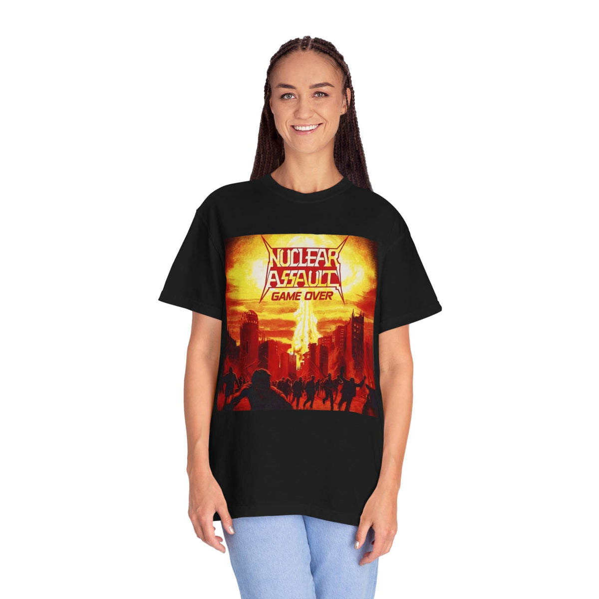 Nuclear Assault Game Over Album Art T-shirt | Thrash Metal Band Tee